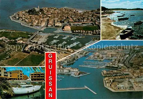 AK / Ansichtskarte Gruissan Village et port vues aeriennes Gruissan