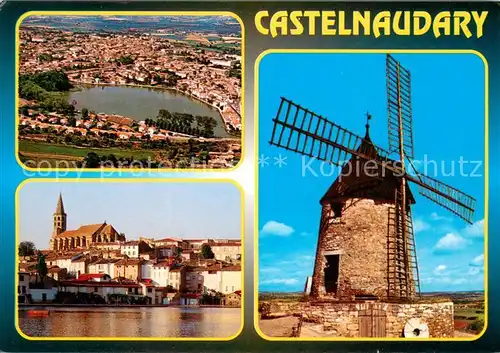 AK / Ansichtskarte Castelnaudary Divers aspects Eglise Moulin vue aerienne Castelnaudary