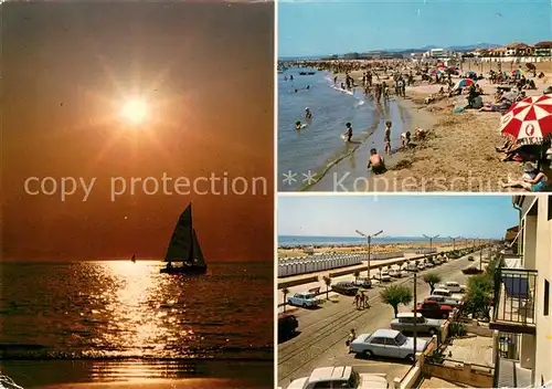 AK / Ansichtskarte Port la Nouvelle Le Golfe du Lion Coucher de soleil Plage Boulevard Front de Mer Port la Nouvelle