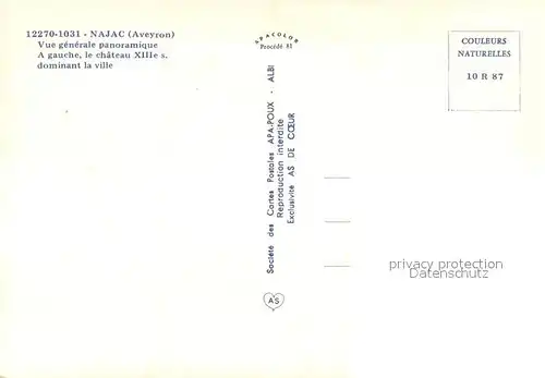 AK / Ansichtskarte Najac Vue generale panoramique Chateau XIIIe siecle Najac