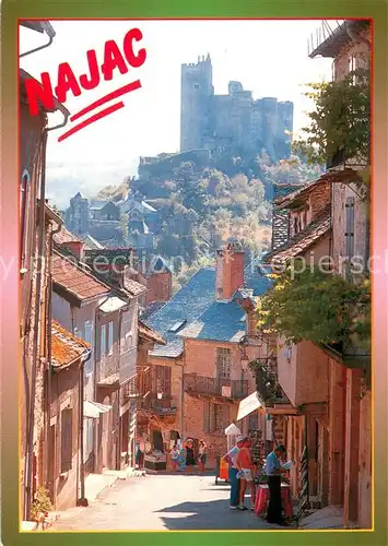 AK / Ansichtskarte Najac Rue du Bariou Chateau Najac