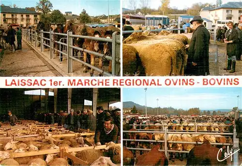 AK / Ansichtskarte Laissac Le foirail Marche regional Ovins Bovins Laissac