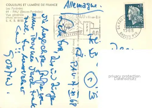 AK / Ansichtskarte Pau Vue generale aerienne Pau