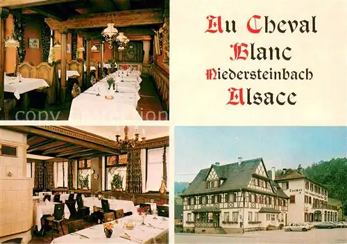 AK / Ansichtskarte Niedersteinbach_Bas Rhin Hotel Au Cheval Blanc Chambres tout confort avec bain et WC Salles pour societes Niedersteinbach_Bas Rhin