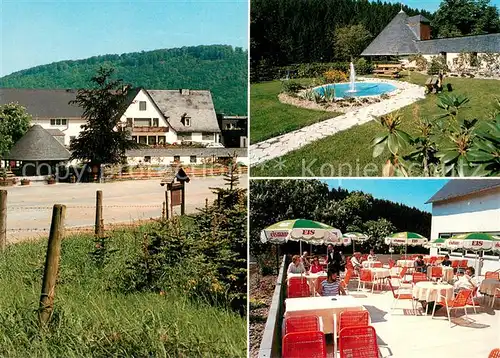 AK / Ansichtskarte Grafschaft_Schmallenberg Hochsauerlandhotel Stockhausen Springbrunnen Terrasse 