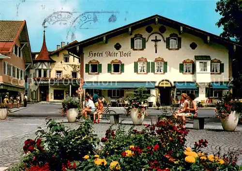 AK / Ansichtskarte Oberammergau Hotel Alte Post am Dorfplatz Oberammergau