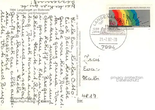 AK / Ansichtskarte Langenargen_Bodensee Fliegeraufnahme Langenargen Bodensee