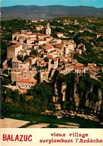 AK / Ansichtskarte Balazuc Les falaises et le village Balazuc