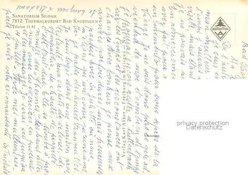 AK / Ansichtskarte Bad_Krozingen Sanatorium Siloah Bad_Krozingen