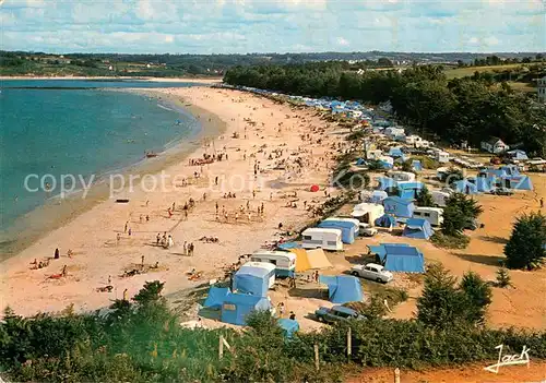AK / Ansichtskarte Locquirec La plage des Sapins Vue aerienne Locquirec