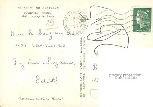 AK / Ansichtskarte Locquirec La plage des Sapins Vue aerienne Locquirec