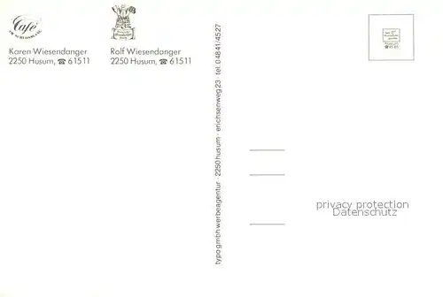 AK / Ansichtskarte Husum_Nordfriesland Cafe im Schlossgang Husum_Nordfriesland