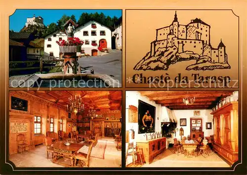 AK / Ansichtskarte Tarasp Chaste da Tarasp Schlosshotel Restaurant Brunnen Tarasp