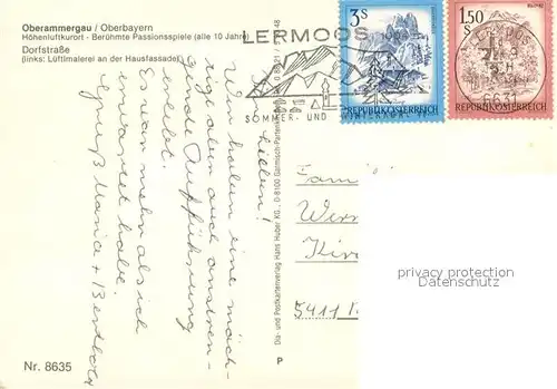 AK / Ansichtskarte Oberammergau Dorfstrasse Lueftlmalerei Oberammergau