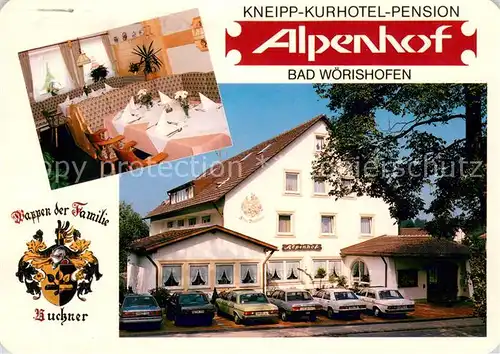 AK / Ansichtskarte Bad_Woerishofen Kneipp Kurhotel Pension Alpenhof Familienwappen Bad_Woerishofen