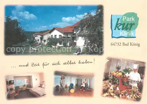 AK / Ansichtskarte Bad_Koenig_Odenwald Park Kurklinik Gymnastik Buffet Bad_Koenig_Odenwald