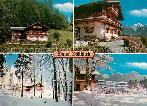 AK / Ansichtskarte Engedey Haus Goellblick Gaestehaus Pension Sommer  und Winterlandschaft Alpenblick Engedey
