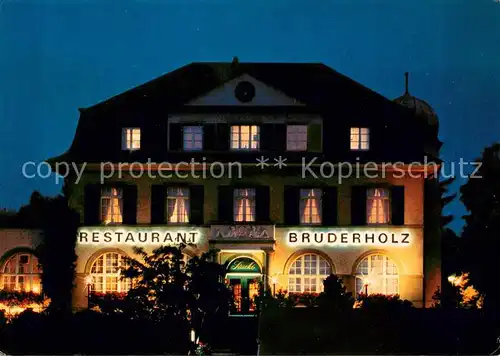 AK / Ansichtskarte Basel_BS Restaurant Bruderholz Nachtaufnahme Basel_BS