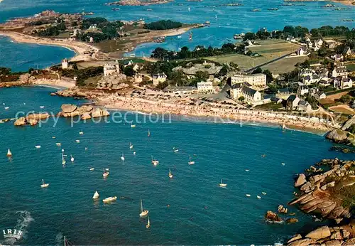 AK / Ansichtskarte Tregastel Plage de Coz Pors Ile Renot Greve Sainte Anne vue aerienne Tregastel