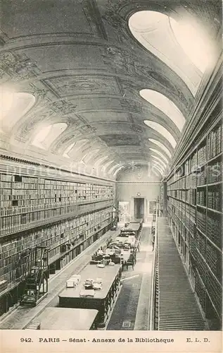 AK / Ansichtskarte Bibliothek_Library Paris Senat Annexe de la Bibliotheque  Bibliothek Library