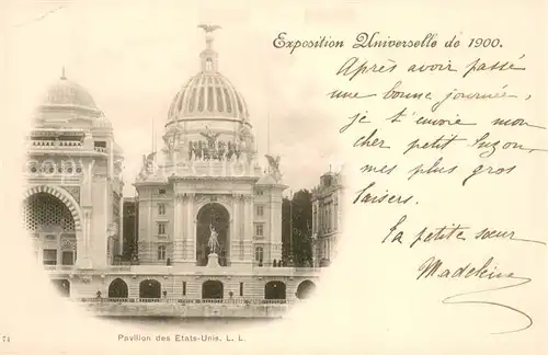 AK / Ansichtskarte Exposition_Universelle_Paris_1900 Pavilon des Etats Unis 