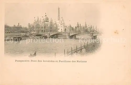 AK / Ansichtskarte Exposition_Universelle_Paris_1900 Pont des Invalides Pavillons des Nations  