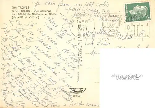 AK / Ansichtskarte Troyes_Aube Cathedrale Saint Pierre et Saint Paul vue aerienne Troyes Aube