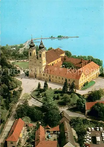 AK / Ansichtskarte Tihany Abteikirche Plattensee Fliegeraufnahme Tihany