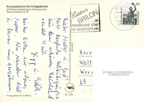 AK / Ansichtskarte Gudenhagen Kursanatorium fuer Kriegsblinde Fliegeraufnahme Gudenhagen