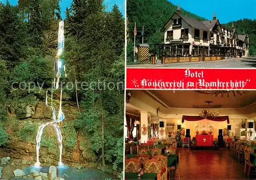 AK / Ansichtskarte Goslar Hotel Koenigreich zu Romkerhall Restaurant Wasserfall Goslar