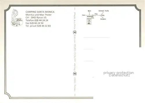 AK / Ansichtskarte Raron_VS Camping Santa Monica Swimming Pool Kapelle Raron_VS