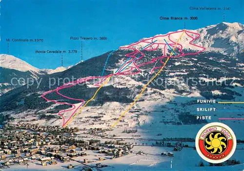AK / Ansichtskarte Bormio uebersichtskarte Skigebiet Bormio