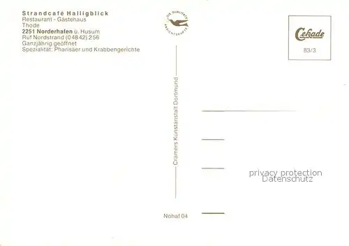 AK / Ansichtskarte Norderhafen Strandcafe Halligblick Restaurant Norderhafen