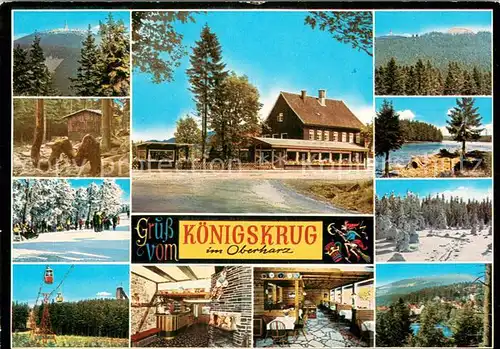 AK / Ansichtskarte Braunlage Gaststaette Koenigskrug Landschaftspanorama Berge Braunlage