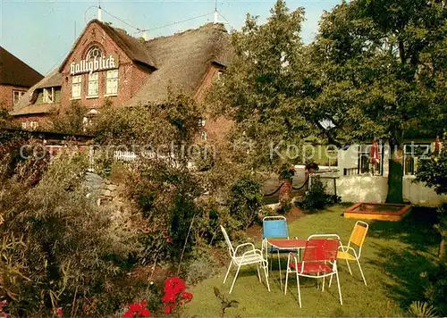 AK / Ansichtskarte Norderhafen Strandcafe Halligblick Restaurant Gaestehaus Garten Norderhafen