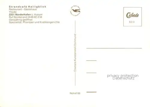 AK / Ansichtskarte Norderhafen Strandcafe Halligblick Restaurant Gaestehaus Garten Norderhafen