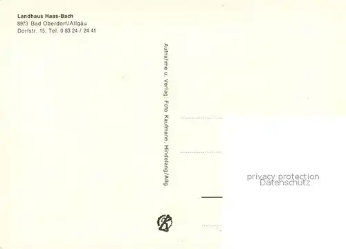 AK / Ansichtskarte Bad_Oberdorf Landhaus Haas Bach Allgaeuer Alpen Bad_Oberdorf