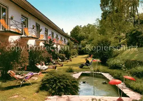AK / Ansichtskarte Bad_Kissingen Sanatorium Fronius Garten Teich Bad_Kissingen