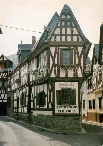 AK / Ansichtskarte Braubach_Rhein Pension Bauernschaenke Eck Fritz Fachwerkhaus Altstadt Braubach Rhein