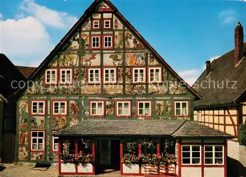 AK / Ansichtskarte Schwalenberg Gasthof Kuenstlerklause Fassadenmalerei Schwalenberg