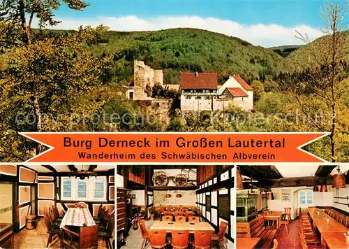 AK / Ansichtskarte Gundelfingen_Muensingen Burg Derneck im Grossen Lautertal Wanderheim Schwaebischer Albverein Gundelfingen Muensingen