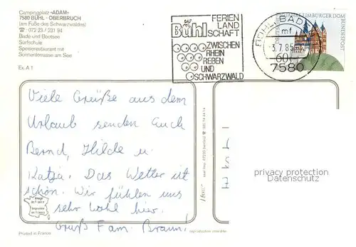 AK / Ansichtskarte Oberbruch_Buehl Campingplatz Adam Ferienpark Erholungspark See Oberbruch Buehl