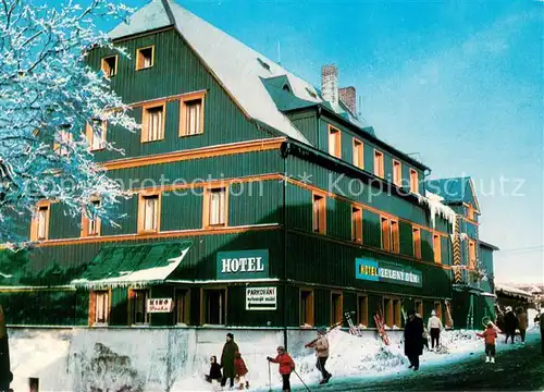 AK / Ansichtskarte Bozi_Dar_Gottesgab Hotel Zeleny dum Krusne Hory Wintersportplatz im Erzgebirge Bozi_Dar_Gottesgab