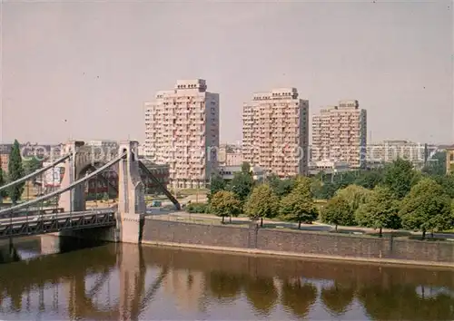 AK / Ansichtskarte Wroclaw Widok znad Odry Most Grunwaldzki Wroclaw