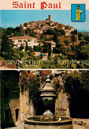 AK / Ansichtskarte Saint_Paul_Cote_d_Azur Panorama Brunnen Saint_Paul_Cote_d_Azur