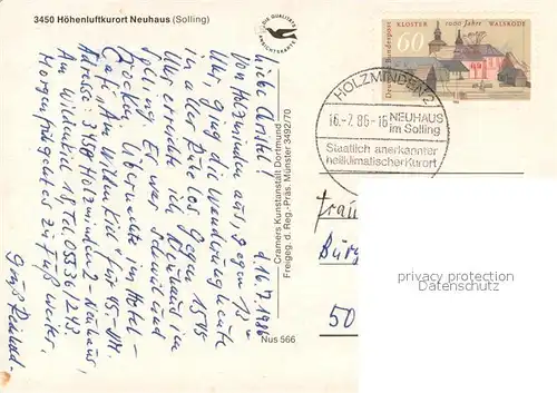 AK / Ansichtskarte Neuhaus_Solling Hoehenluftkurort Fliegeraufnahme Neuhaus Solling