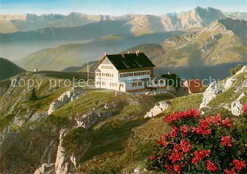 AK / Ansichtskarte Rotwandhaus Berghaus Fernsicht Blick gegen Rofan und Guffert Alpenpanorama Rotwandhaus
