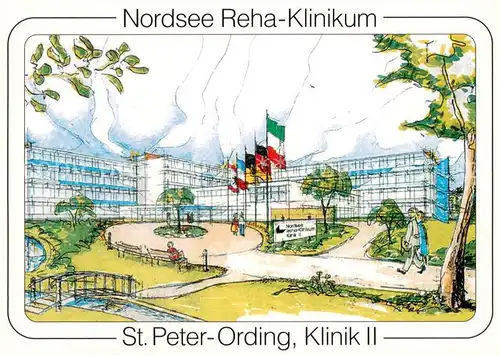 AK / Ansichtskarte St_Peter Ording Nordsee Reha Klinikum Kuranlage Westkuestenpark Kuenstlerkarte St_Peter Ording