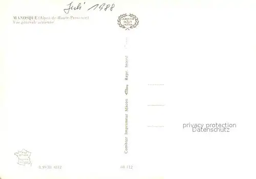 AK / Ansichtskarte Manosque Vue aerienne Manosque