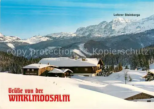 AK / Ansichtskarte Reit_Winkl Berggasthof Winklmoosalm mit Loferer Steinberge Reit_Winkl